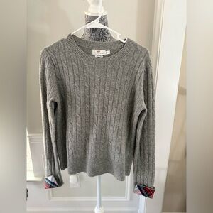 Vineyard Vines Gray Cable Knit Cashmere Sweater